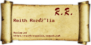 Reith Rozália névjegykártya