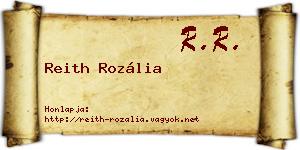 Reith Rozália névjegykártya